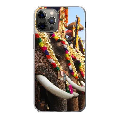 Produktbild von MuchoWow® Handyhülle Schutzhülle Hülle für iPhone 12 Pro Elefant - Parade - Tiere Silikon Softcase Handy Hülle - Abdeckung