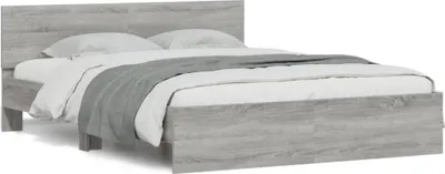 Produktbild von vidaXL Bettgestell mit Kopfteil Grau Sonoma 140x190 cm