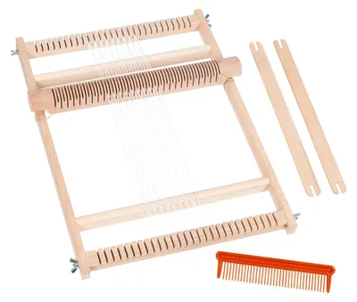 Image de Cadre de tissage en bois Goki pour l'école, avec chambre - 25 cm