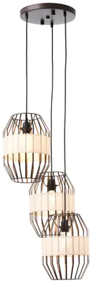 Produktbild von Brilliant Slope Pendelleuchte, 3-flammig E27 Schwarz Natur 99479/76
