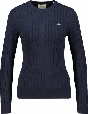 Image de Torsadé Pull ras du cou en coton stretch