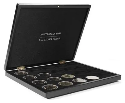 Produktbild von Volterra Uno - Münzkassette für 20 Silbermünzen Australian Emu in Originalkapseln