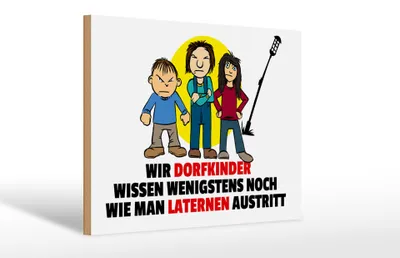 Produktbild von Holzschild Spruch 30x20cm Dorfkind wie man Laterne austritt