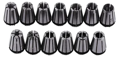 ER11 Spannzangen-Set 15-tlg., 1–7 mm + 1/8" + 1/4", für CNC