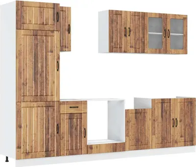 Produktbild von vidaXL 8-tlg. Küchenschrank-Set Kalmar Altholz-Optik Holzwerkstoff