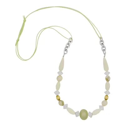 Produktbild von Kette Kunststoffperlen mint-oliv-kristall Kordel hellgrün mintgrün 80cm grün 80 cm