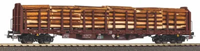 Produktbild von Piko 24610 - 1/87 / H0 Stammholztransportwagen Roos-t642 mit Holzladung RSBG VI
