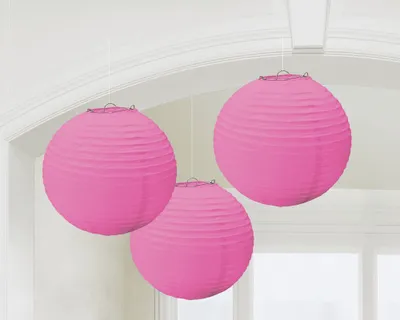 Obrázok produktu pre 3 letné lampióny ružové 24 cm