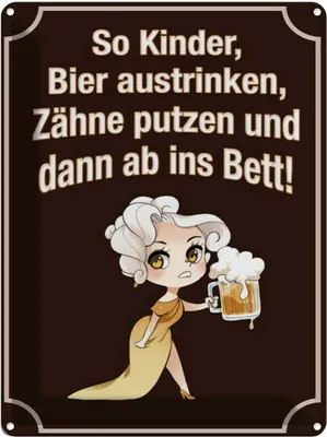 Produktbild von vianmo Blechschild 40x30 cm so Kinder Bier austrinken und Spruch Zitat