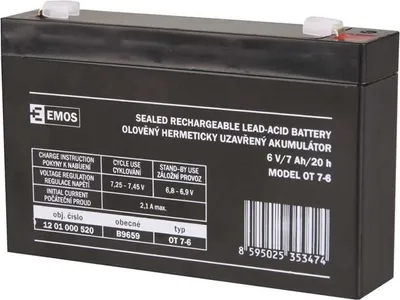 Immagine prodotto di Emos Akumulátor Sla 6V/7Ah Fa-4,7Mm