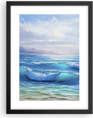 Produktbild von Gerahmtes Poster - Schwarzer Rahmen - Meer Welle Möwe - 30x40 cm - Wand Bild - Wanddeko - Wandbilder - Kunstposter - Wandposter - Bilderrahmen - Bilder - Kunstdruck - Wandbild - P2BPA30x40-4033