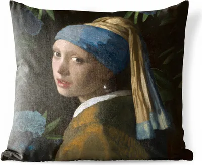 Produktbild von MuchoWow® Outdoor Kissen - Das Mädchen mit dem Perlenohrring - Vermeer - Kunst - 50x50 cm - Wetterfest - Lounge Kissen - Komfortabel - Kissen mit Bild
