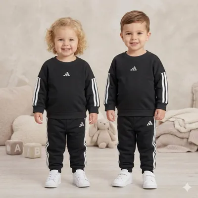 Produktbild von adidas Unisex Baby Essentials Jogger Track Suit, black/white, 6-9 Months
