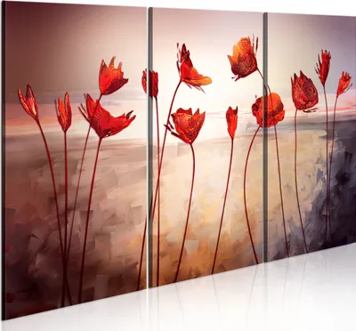 Produktbild von Modernes Wandbild 0107- 3 (120x80) - 3 Teilig Bilder Fotografie auf Vlies Leinwand Foto Bild Dekoration Wand Bilder Kunstdruck Blumen