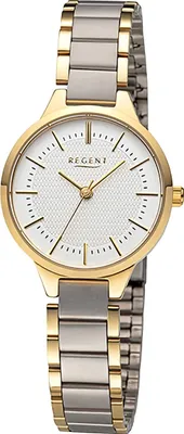 Produktbild von Regent Damen Uhr Metallarmband Metall Armbanduhr Analog gold silber URF1503