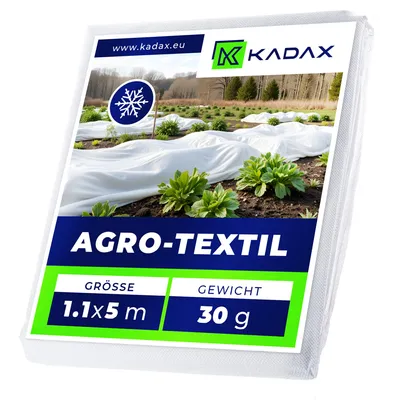 Image de KADAX Non-tissé d'hiver 1,1 x 5 m, 30 g/m², Non-tissé antigel pour plantes, Non-tissé de jardin pour la protection des plantes contre le gel et le vent, Non-tissé pour plantes, Protection hivernale