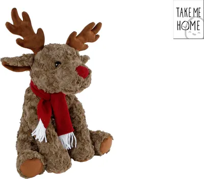 Produktbild von Take Me Home Plüsch Elch grau sitzend 37cm Spielzeug Kuscheltier