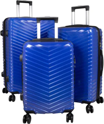 Produktbild von Hartschalen Trolleyset Kofferset mit Dehnfalte und TSA Schloss PM Aligse Blau Set (M,L,XL)