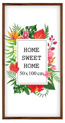 Produktbild von MG Design Braun Bilderrahmen 50 x 100 cm - Aus echtem Holz mit Acrylglas, zum Aufhängen & Aufstellen, für Fotos, Poster & Puzzle