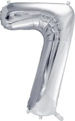 Obrázok produktu pre Fóliový balón s číslom "7", 72 cm, strieborný