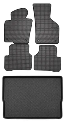 Zdjęcie produktu dla Dywaniki gumowe + mata bagażnika do Volkswagen Passat B6 2005-2010 (kombi) – czarne, dopasowane – Wielganizator SolidPRO
