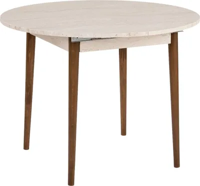 Produktbild von CALICOSY - Ausziehbarer Esstisch von 100 bis 131 cm mit runder Tischplatte - KLARA