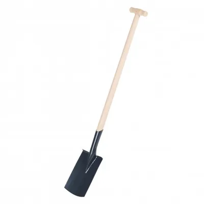 Produktbild von Spaten 114cm Holzstiel T-Griff Metall grau Damenspaten Gartenspaten Kantenspaten