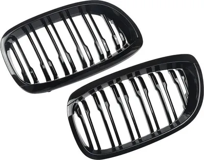 Image de Grille de pare-chocs avant, finition noire brillante, design double rein, noir brillant