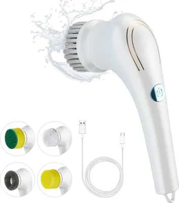 Obrázek produktu pro Elektrický rotační čistič, multifunkční čisticí kartáče s 5 hlavicemi, bezdrátové čisticí kartáče pro čištění kuchyně, koupelny, stěn, oken, dlaždic, podlahy, vany, auta