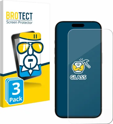 Produktbild von 3x BROTECT Schutzglas für Apple iPhone 15 Pro Displayschutz 9H Glas klar transparent