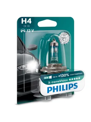 Produktbild von Philips X-tremeVision Lampentyp: H4 Packung mit: 1 Fahrzeugscheinwerferlampe, 60 W, 12 V, H4