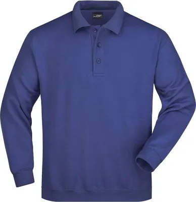 Produktbild von James & Nicholson Polo-Sweat Heavy Gr. S, royalblau