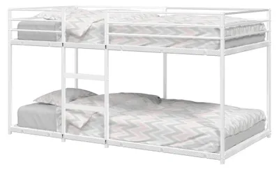Produktbild von Metall Etagenbett Hochbett Jugendbett Doppelstockbett mit Lattenrost für Schlafzimmer Weiß 90x200 cm