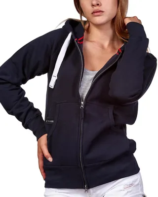 Produktbild von Mivaro Damen Sweatjacke mit Kapuze und Kängurutasche mit Reißverschlusstäschchen aus Baumwolle innen weich gefüttert Regular Fit Hoodie für Freizeit Arbeit und Alltag in vielen Farben