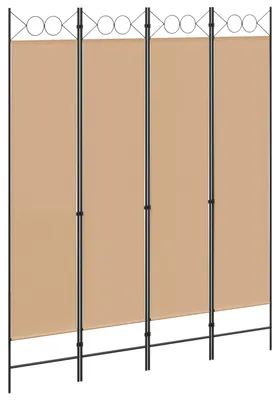 Image de Paravent 4 panneaux Beige 160 x 200 cm Tissu