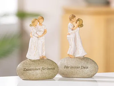 Produktbild von Gilde Schutzengel Paar auf Stein mit Schriftzug 52592