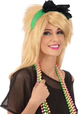 Image de Bristol Novelty Bandeau de cheveux unie en dentelle style années 80 BN124 (taille unique) (Vert)