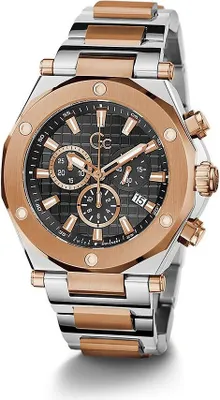Produktbild von Guess Collection Herren Uhr Gc Legacy Chrono Metal Silver/Roségold Z18001G2MF