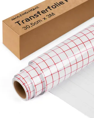 Produktbild von Transferfolie für Schneidplotter - Selbstklebende Vinyl-Übertragungsfolie - Für Dekorationen und Aufkleber - 30,5 cm x 300 cm