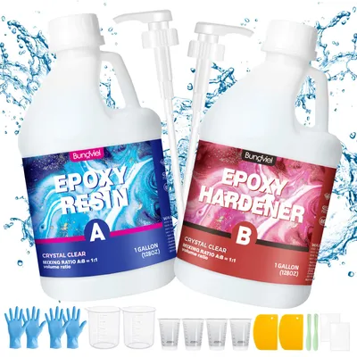 Produktbild von Epoxidharz Set 7576ml Epoxy Tiefgieß Glasklar Epoxydharz DIY Resin set Möbel