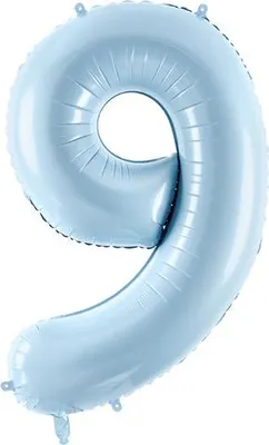 Zdjęcie produktu dla Balon foliowy z cyfrą "9", 72 cm, jasnoniebieski