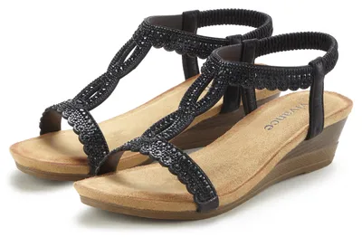 Produktbild von VIVANCE Sandalette Sommerschuh, offener Schuh, Sandale, Keilsandalette, schwarz Größe 42
