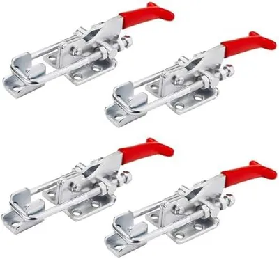 Produktbild von 4 Stück Kniehebelspanner Metall, Spannverschluss Groß Spannschnäpper Verstellbar Schnappverschluss GH-431 Klipper Verschluss Kistenverschluss Hebel Verschluss für Schrank Tür Kisten Koffer