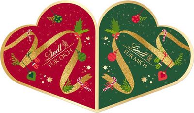 Lindt Pärchen Adventskalender mit Schokoladenpralinen gefüllt 505g