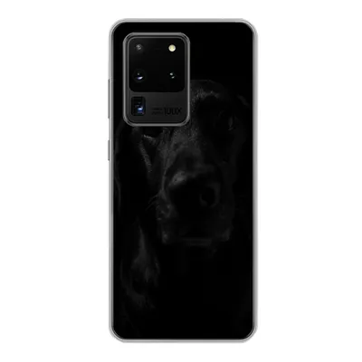 Produktbild von MuchoWow® Handyhülle Schutzhülle Hülle für Samsung Galaxy S20 Ultra Hund - Haustier - Schwarz Silikon Softcase Handy Hülle - Karteninhaber