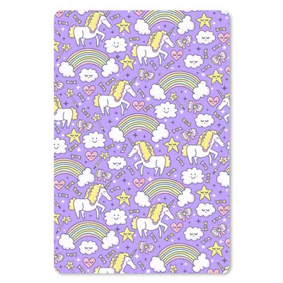 Produktbild von MuchoWow® Mauspad Mousepad Einhorn - Muster - Regenbogen - Kind 40x60 cm - Mousepads - Maus Mat - Pad - Mausunterlage - Schreibtisch Accesoire