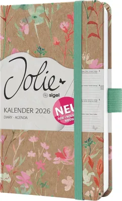 Zdjęcie produktu dla Sigel Jolie J6806, Tygodniowy kalendarz spotkań, Twarda okładka, 174 stron(y), Brązowy, Zielony, Różowy, Czerwony, A6, Papier