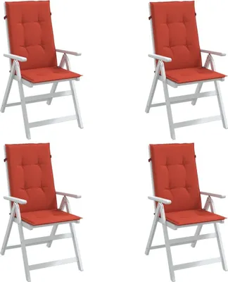 Produktbild von Möbel Hochlehner-Auflagen 4 Stk. Melange Rot 120x50x4 cm Stoff - Sitzkissen 4002431