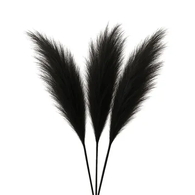 Produktbild von Layba Künstliches Pampasgras Deko in Schwarz Boho Künstlpflanze - 3 Stück 100cm, Ideal für Hochzeitsdeko, Wohnzimmer & Schlafzimmer