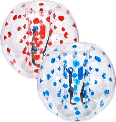 Produktbild von Aufblasbare Bumper Balls von SucceBuy, 2er-Pack, 4 Fuß/1,2 m lange Body-Sumo-Zorb-Bälle für Teenager und Erwachsene, 0,8 mm dicke PVC-Bubble-Bälle für menschliche Hamster für Teamspiele im Freien